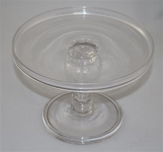 A glass tazza, mid 18th century, diameter 23cm